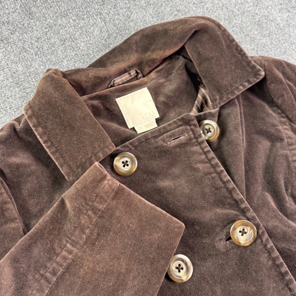VTG Old Navy Peacoat XXL Brown Velvet Double Breasted Jacket Womens